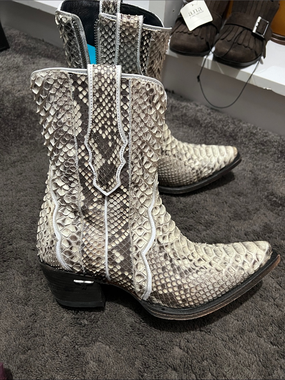 Lane women snake skin boots